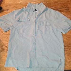 Mint Green Silk Button Down Shirt